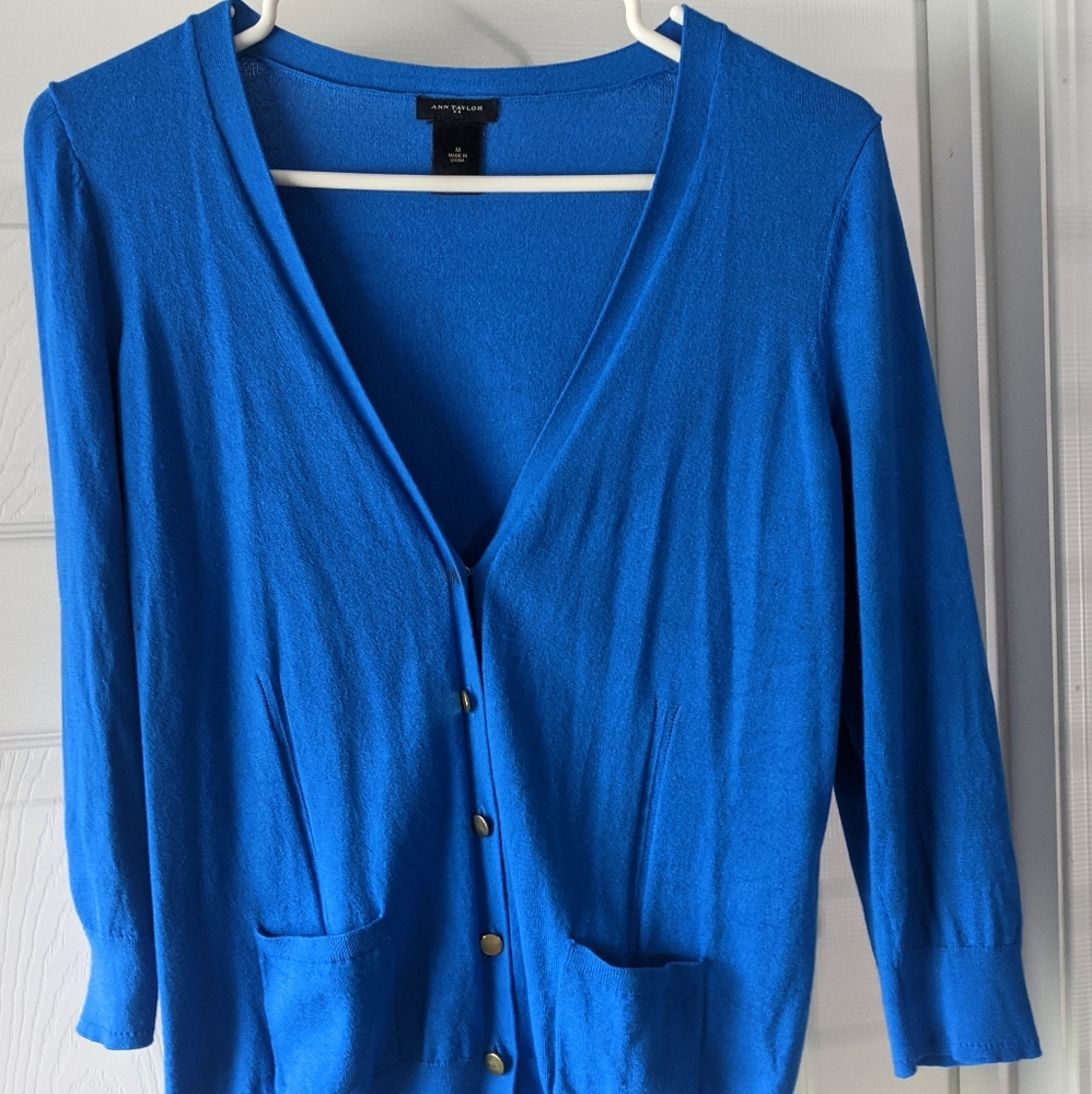 Ann Taylor LOFT Royal Blue Cardigan Size Medium